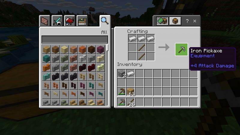 Как сделать кирку в Minecraft7