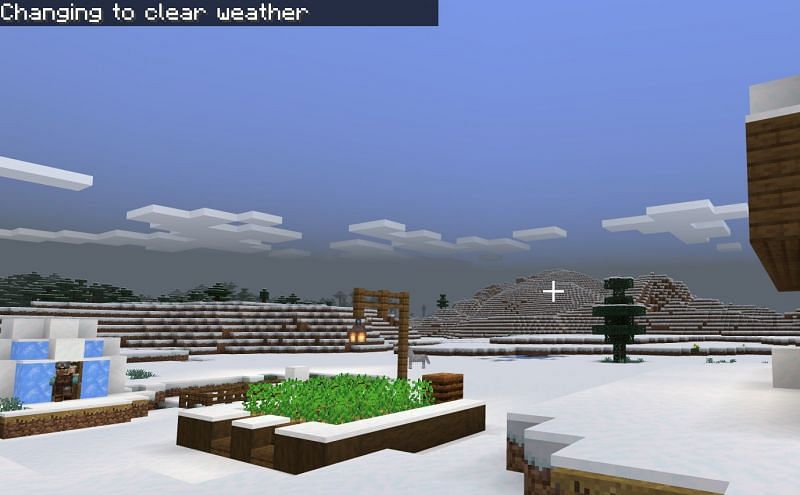 Как сделать снег в Minecraft4